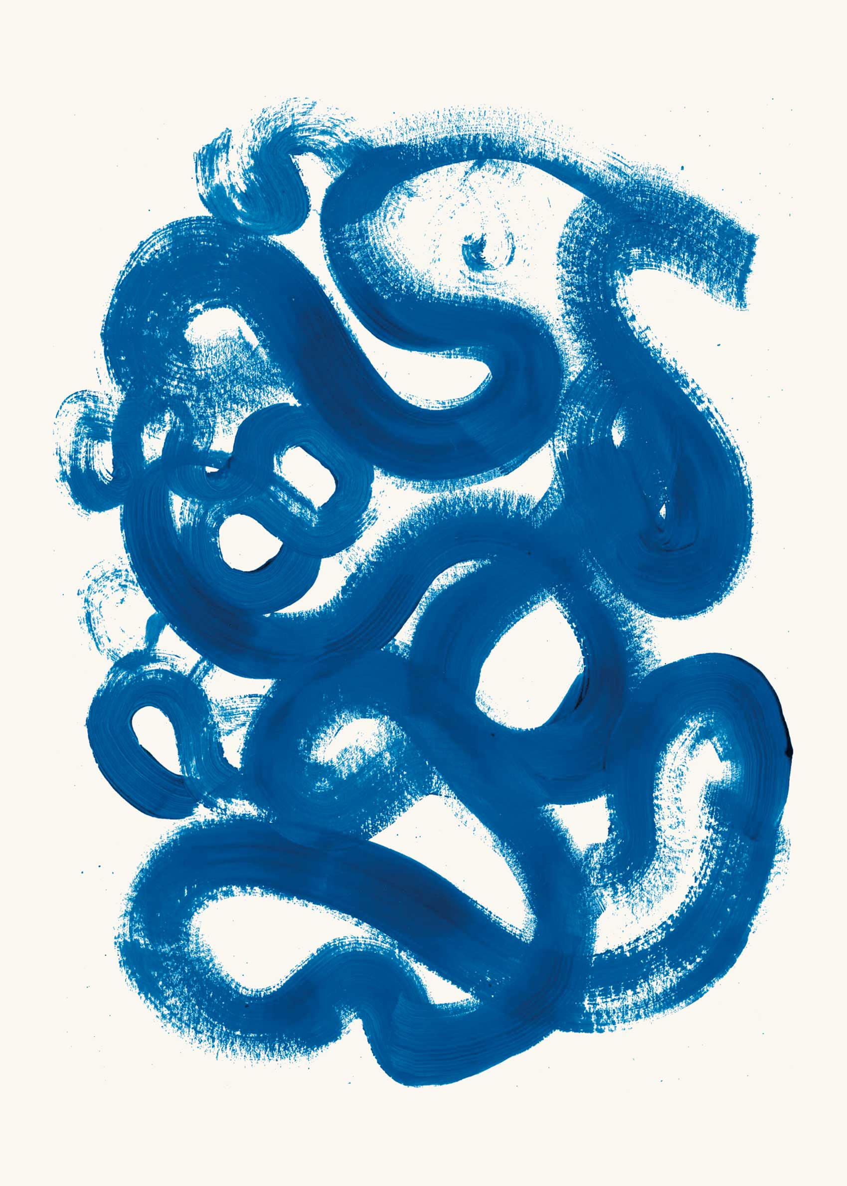 Blue Doodle Canvas - Abstract painting (50x70 cm)