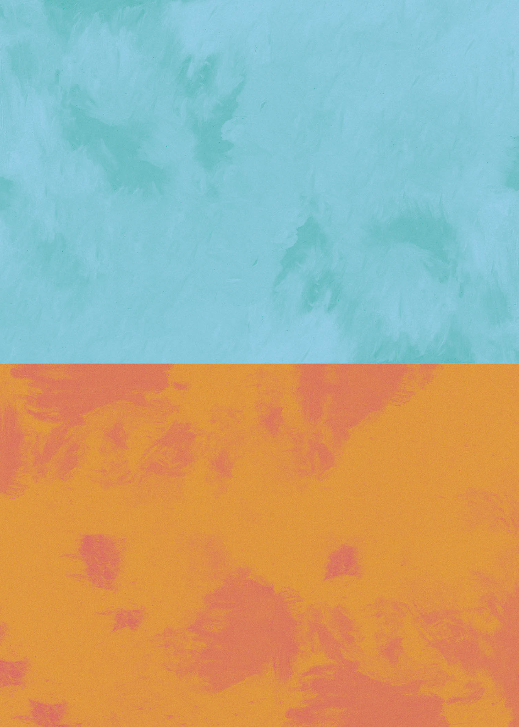 Teal and Tangerine Canvas - Abstrakt maleri (30x40 cm)