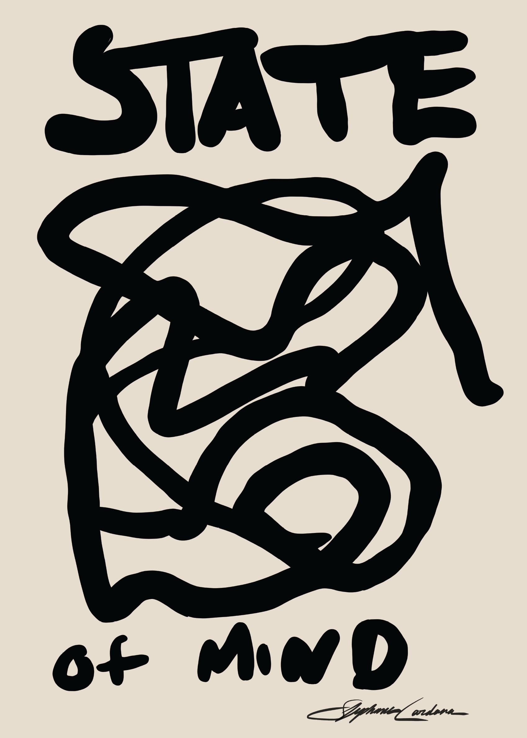 State of Mind Leinwand - Abstrakte Gesichtsgrafik (30x40 cm)