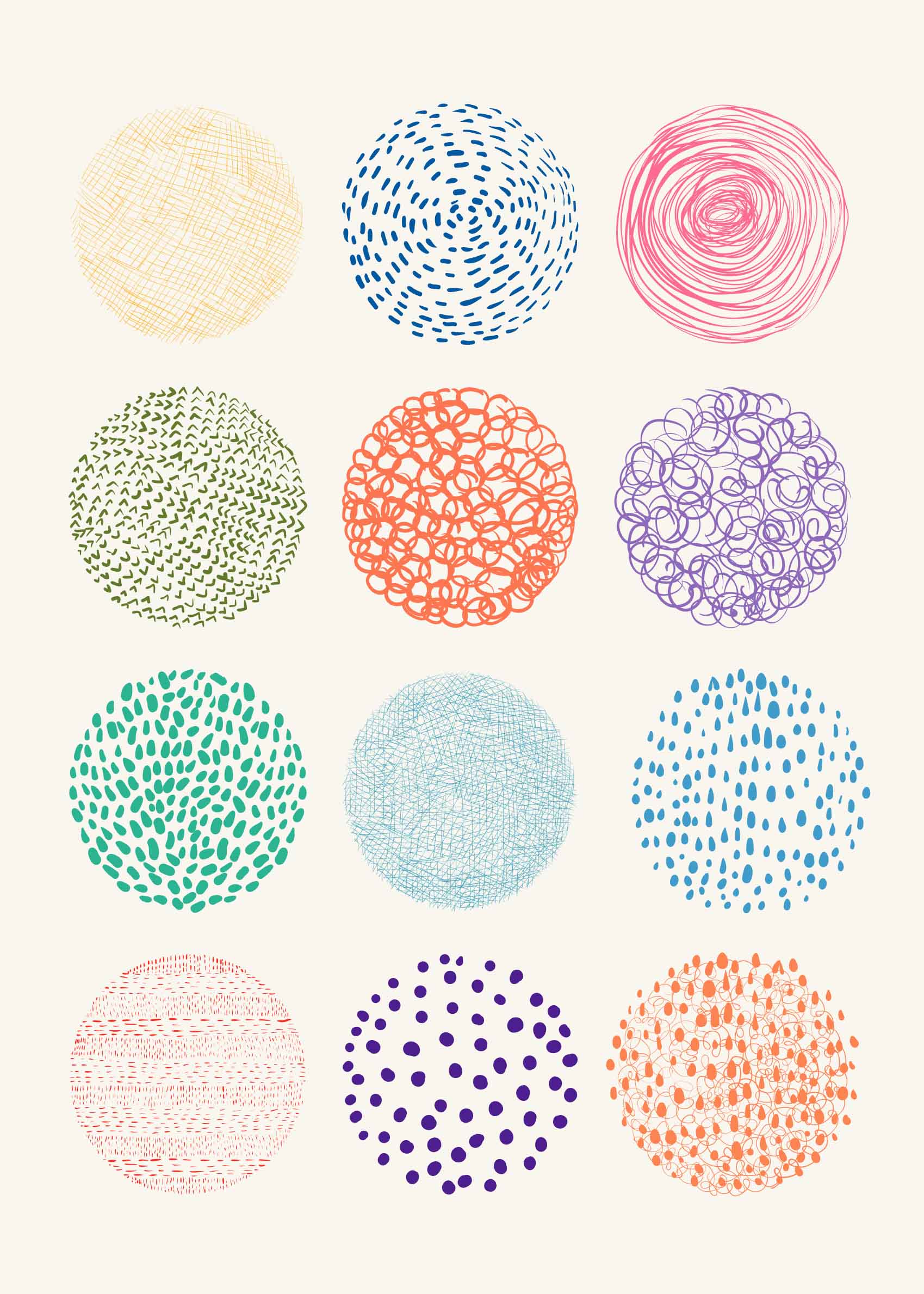 Colour Field Canvas - Abstract circle illustration (30x40 cm)