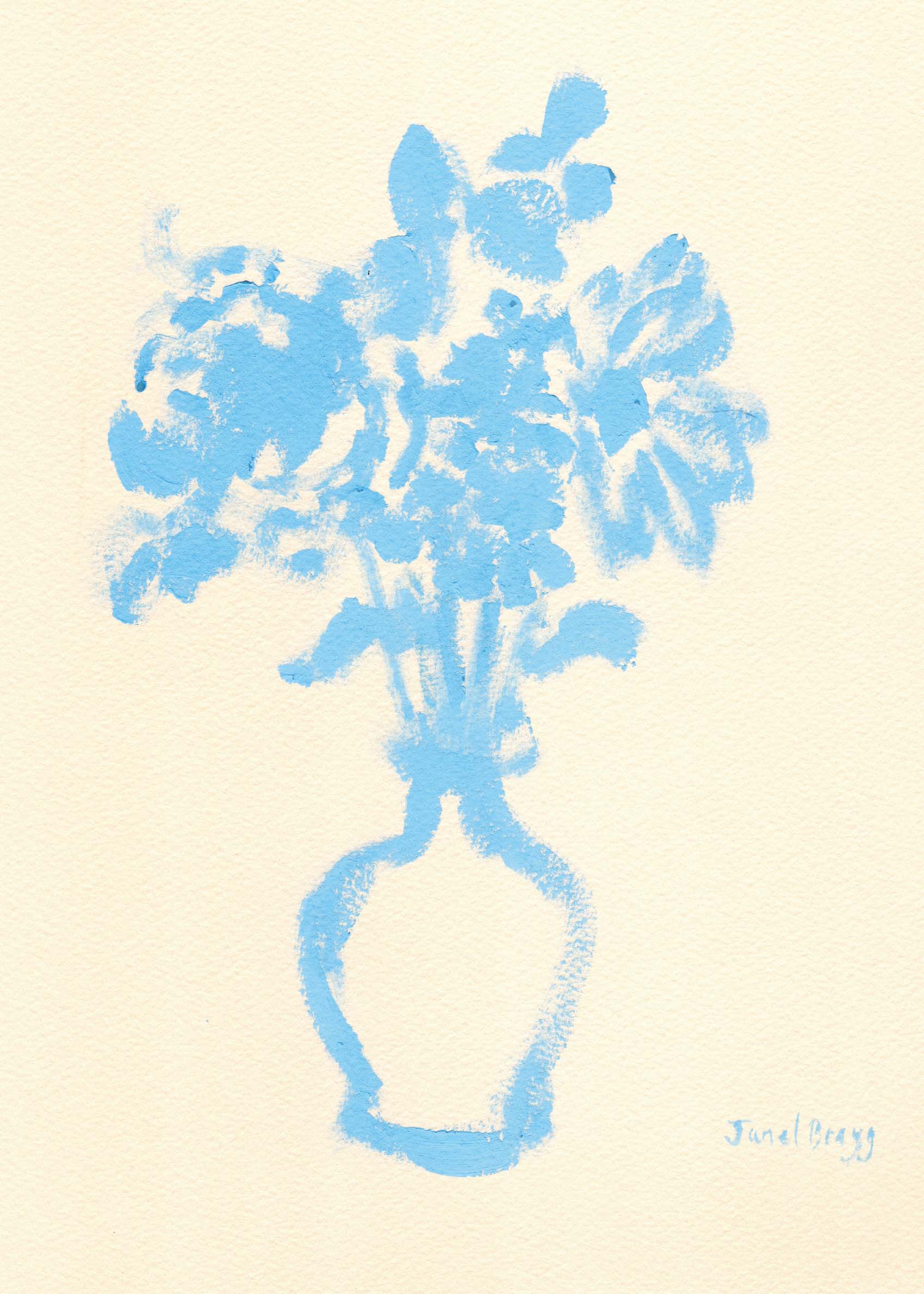 The Blue Bouqet Leinwand - Vasenmalerei (30x40 cm)