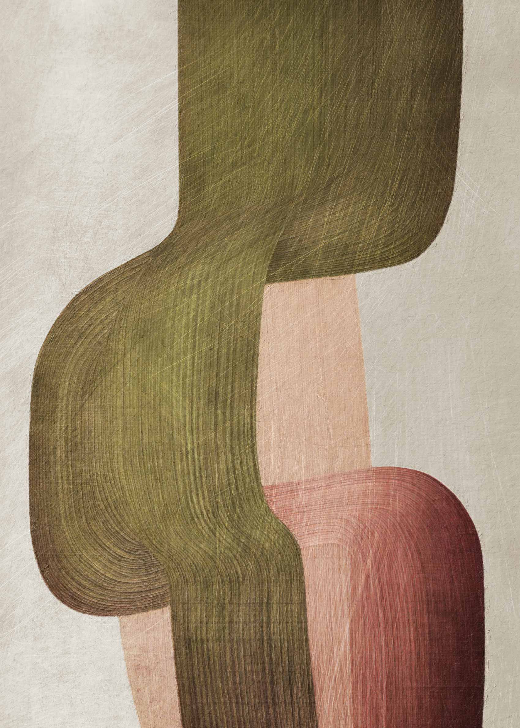 Muted Organic Flow II Canvas - Abstract illustration (30x40 cm)