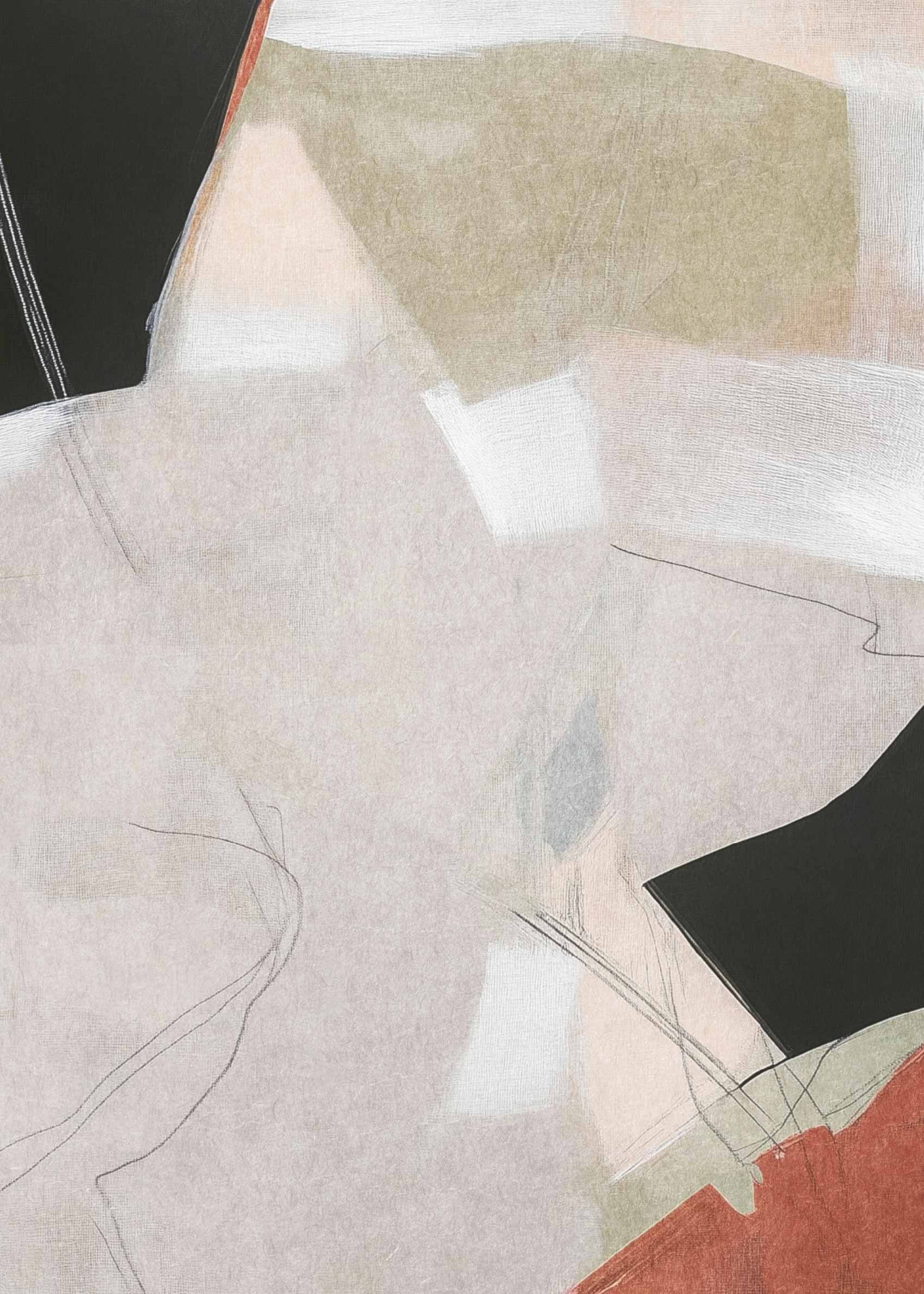 Muted Abstract Shapes - Abstrakt line art (70x100 cm)