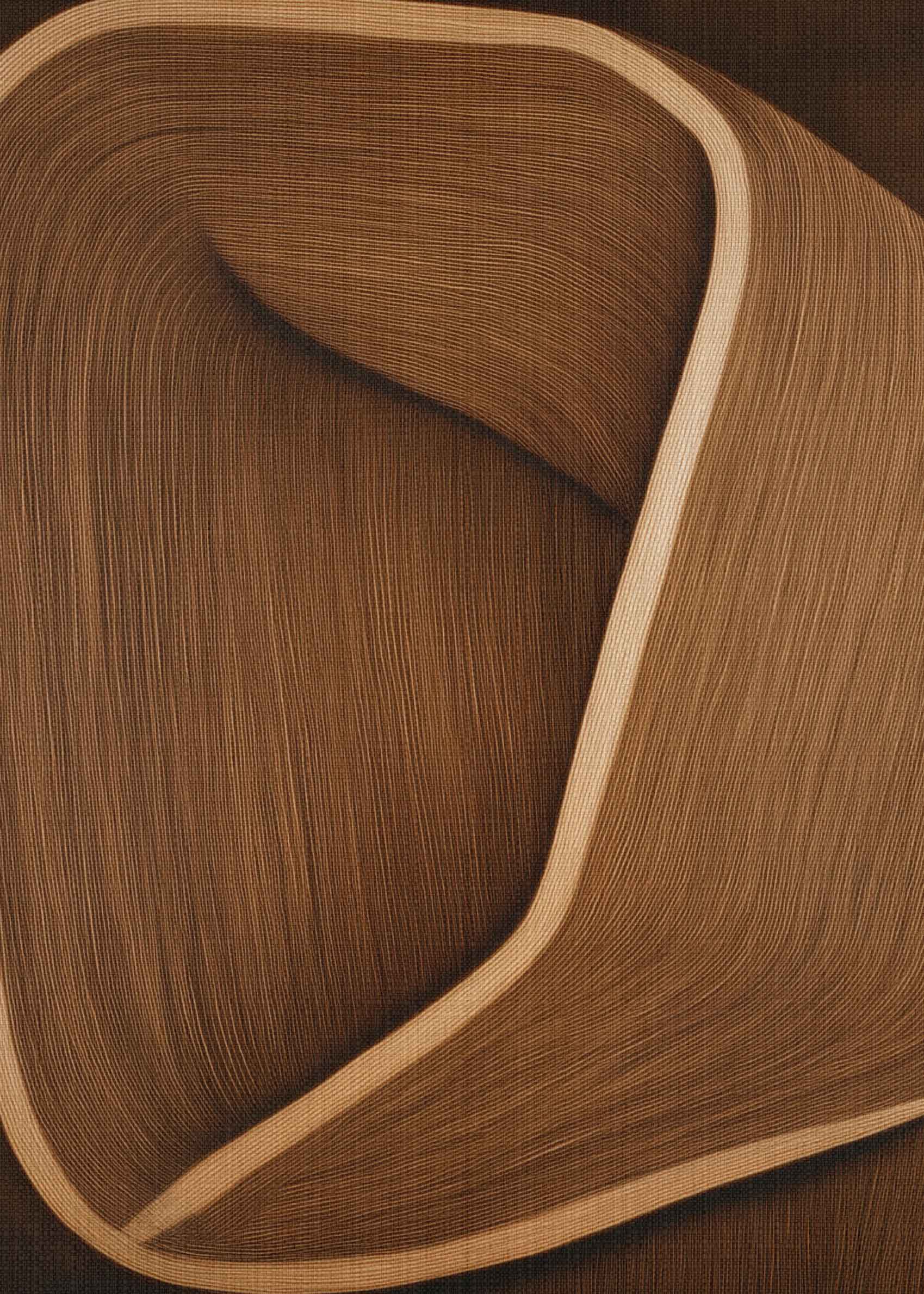 Caramel Lines Canvas - Abstract line art (30x40 cm)