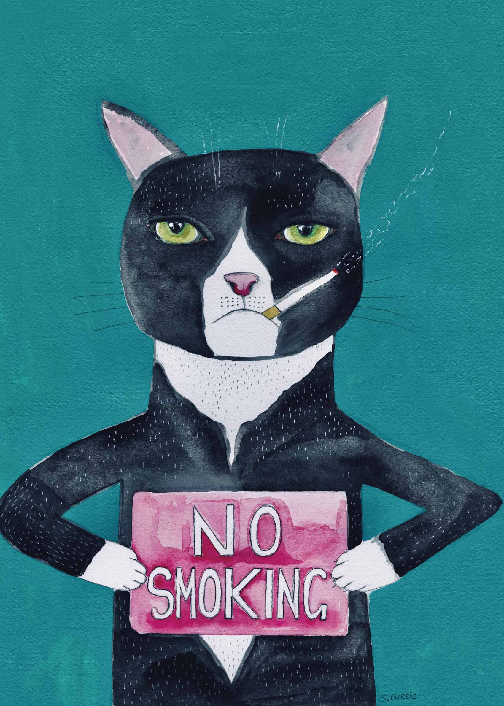Tuxedo Cat Canvas - Tiergrafik (30x40 cm)