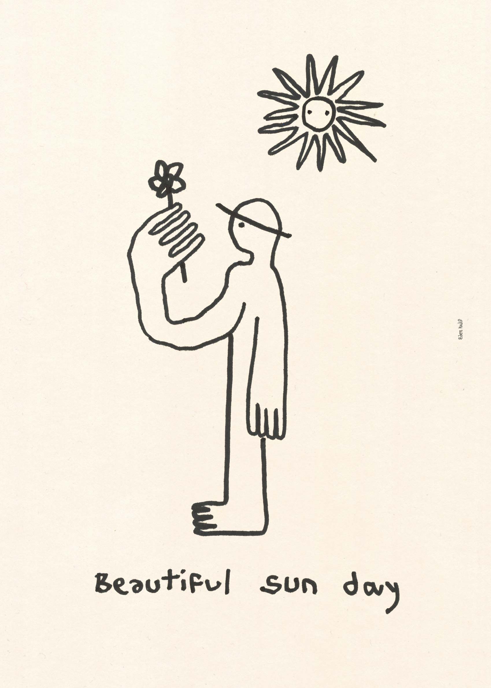 Sun Day - Figur line art (50x70 cm)