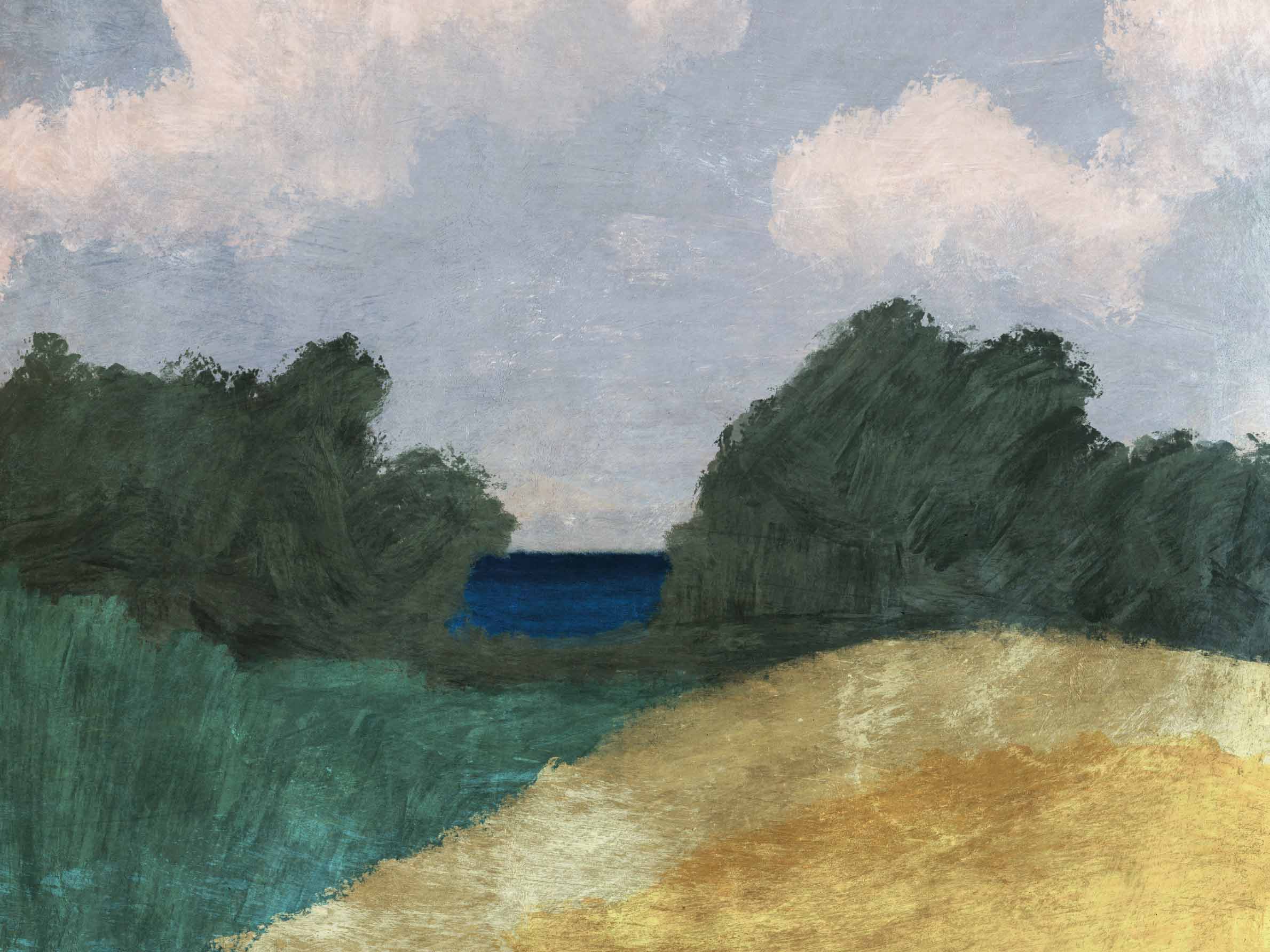 Glimpse Leinwand - Landschaftsmalerei (70x100 cm)