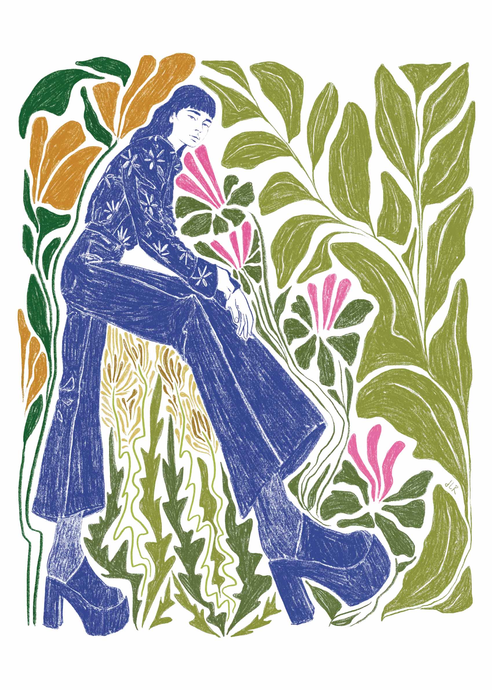 Rosealie Canvas - Figure illustration (100x140 cm)