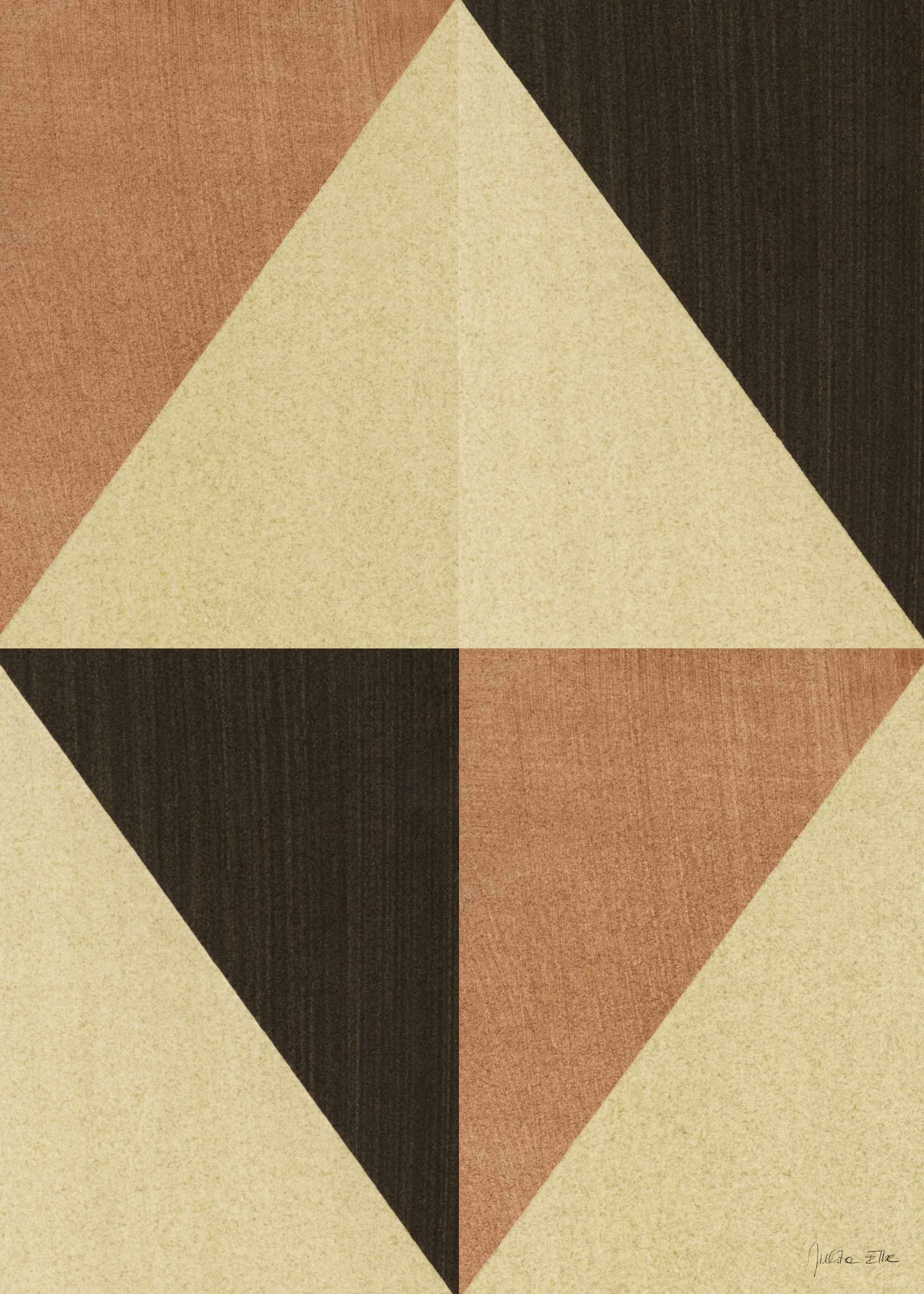 Ray of Sunshine Canvas - Geometric triangle collage (70x100 cm)