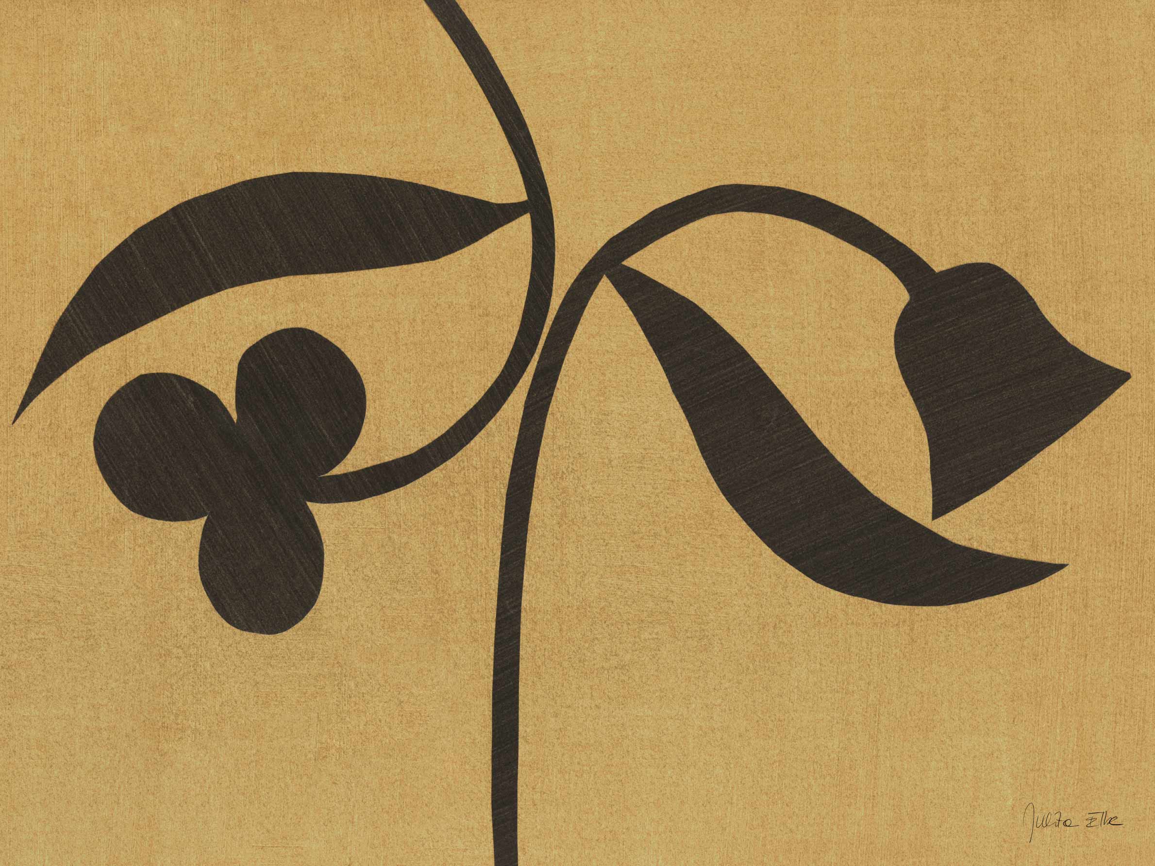 Wild Garden Canvas - Botanical line silhouette (50x70 cm)