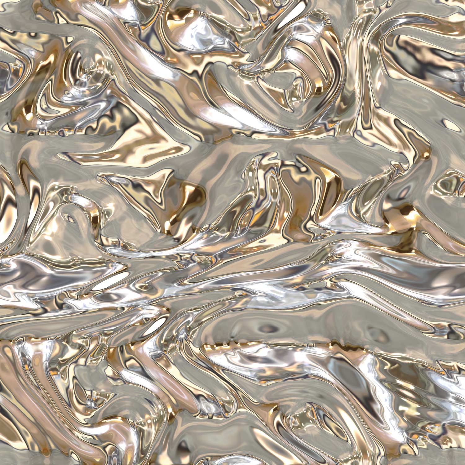 Quicksilver Canvas - Liquid metal on canvas (50x50 cm)