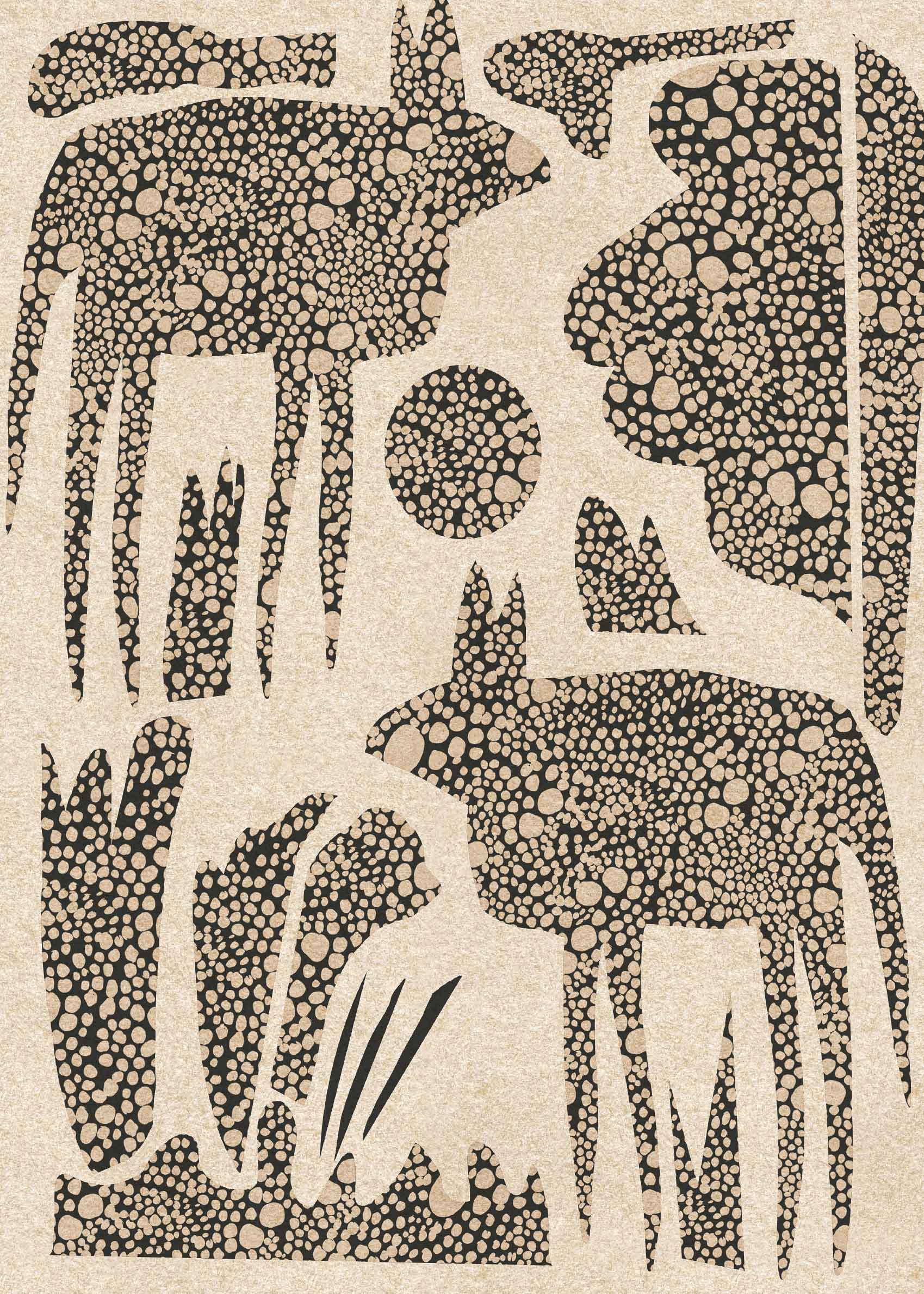 Desert Wildlife Canvas - Animal illustration (70x100 cm)