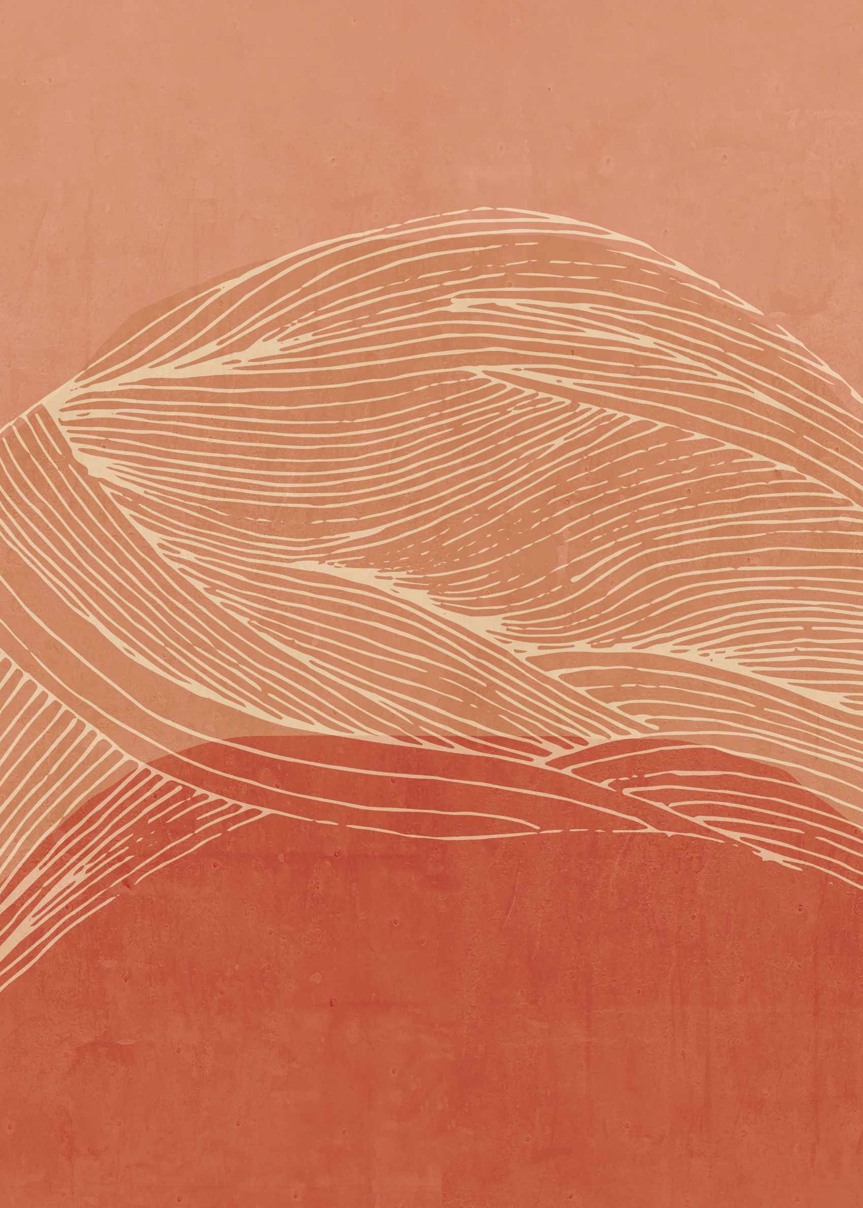 Desert Horizon Leinwand - Abstrakte Linienkunst (30x40 cm)