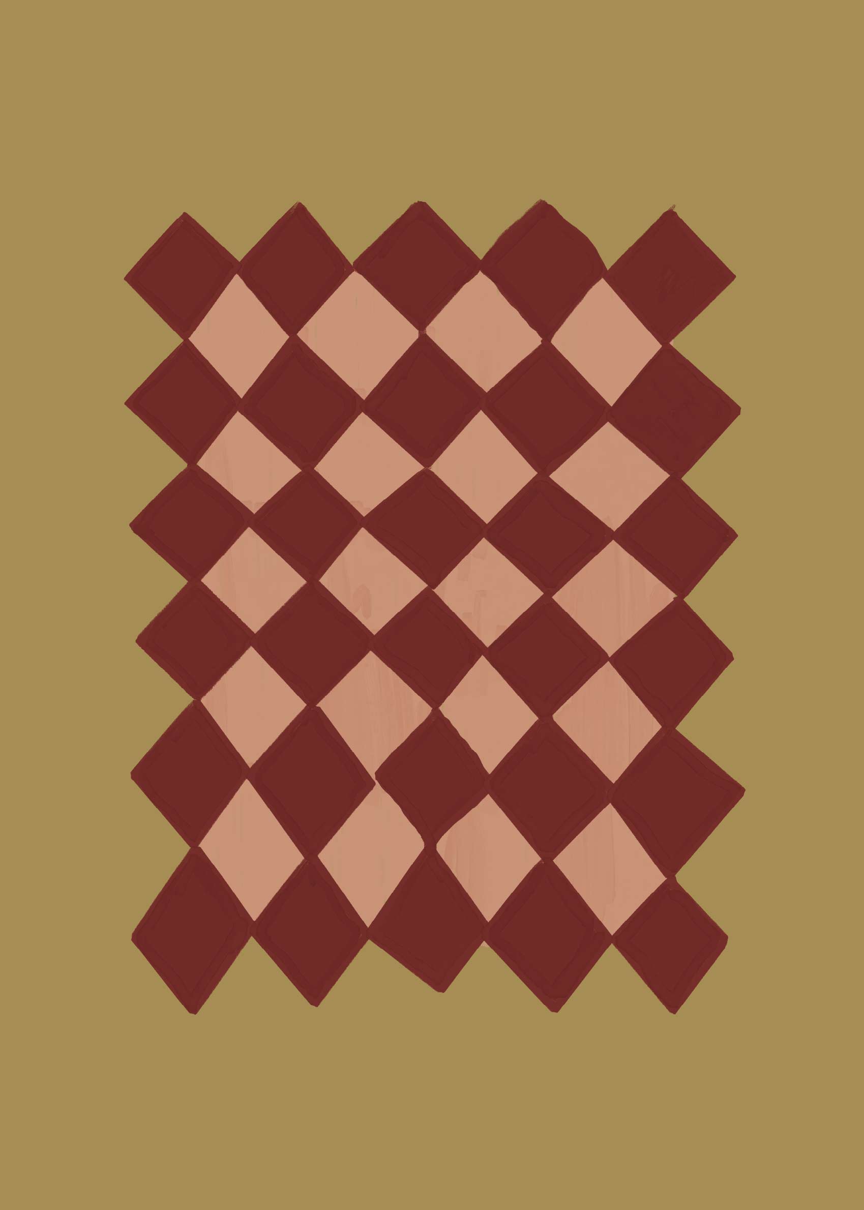 Earthy Diamond Pattern Canvas - Geometric diamond pattern (70x100 cm)