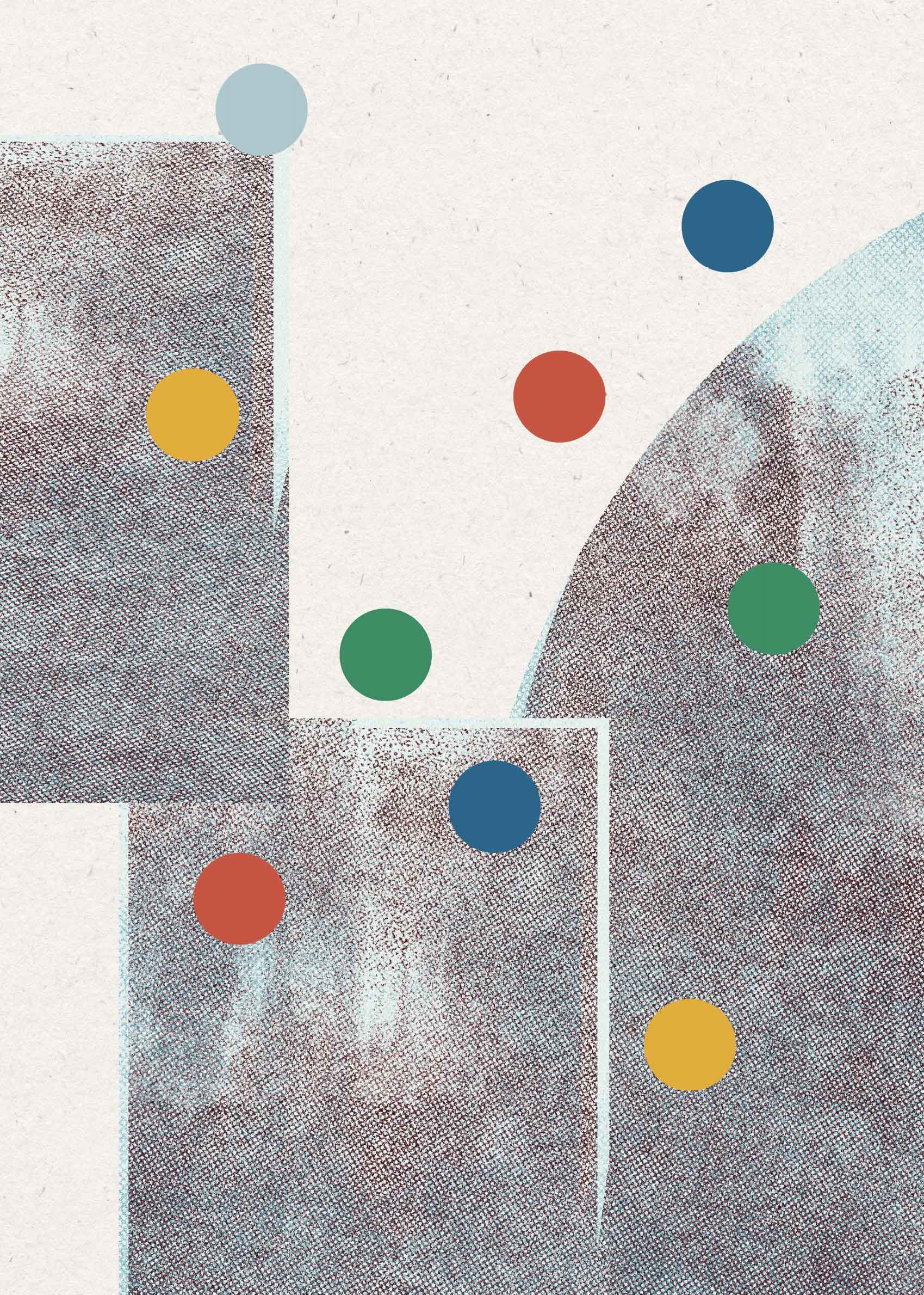 Geometric Play Canvas - Abstract shape print (30x40 cm)