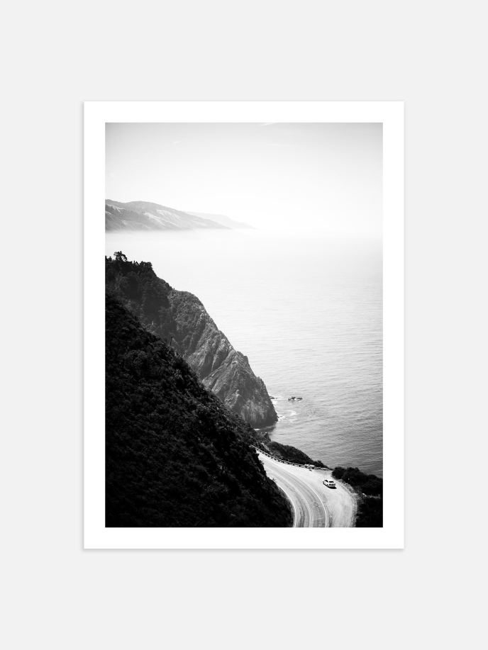 Black and White Coast Poster
