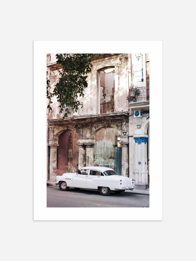 Vintage Cuba Car Poster