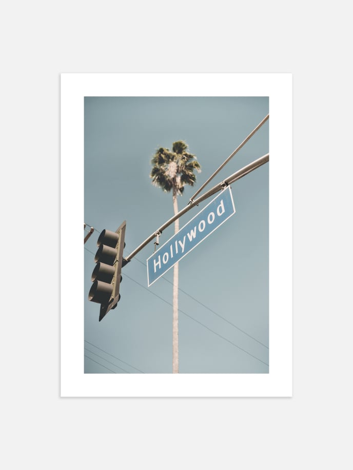 Hollywood Traffic Light Poster
