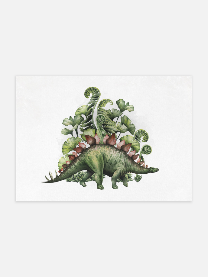 Stegosaurus in the Jungle Poster