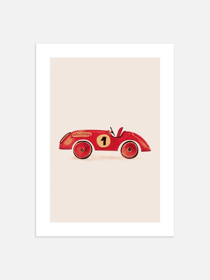 Red Racer Car Poster