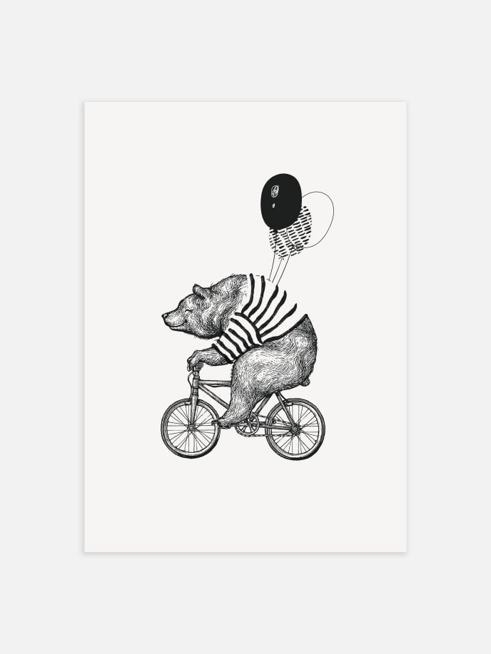 Bear on Bike Plakat