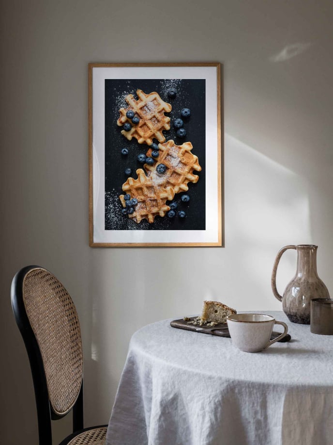 Waffles with Blueberries Poster