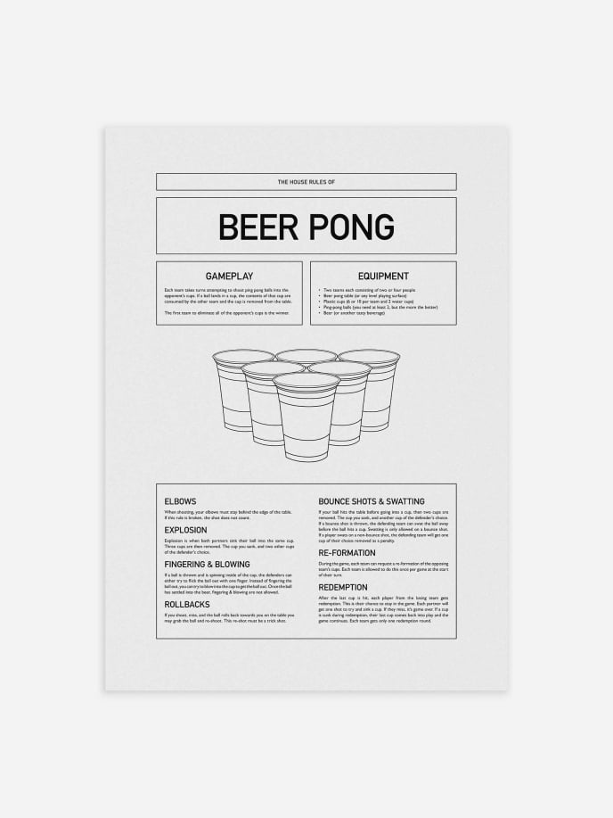 Beer Pong Rules Poster