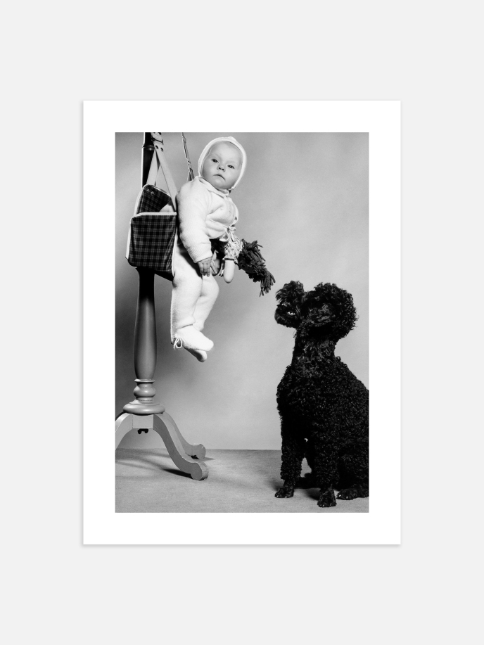 Baby with Poodle Plakat