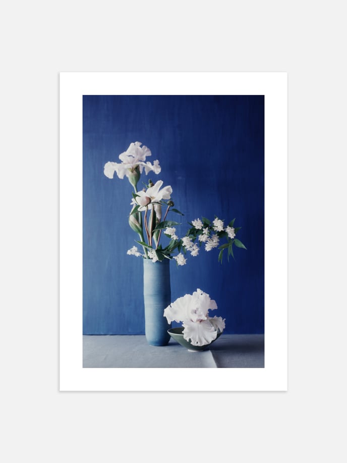 Blue Vase Still Life Poster