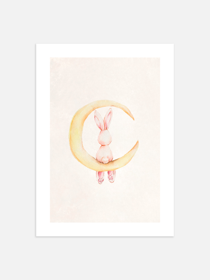 Bunny On The Moon Poster