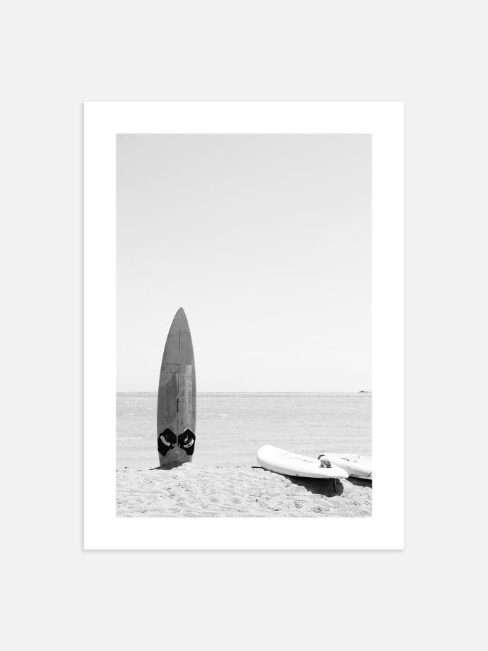 Standing Surfboard Poster