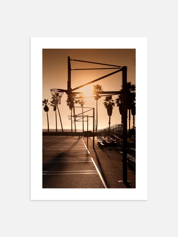 Sunset Basketball Poster