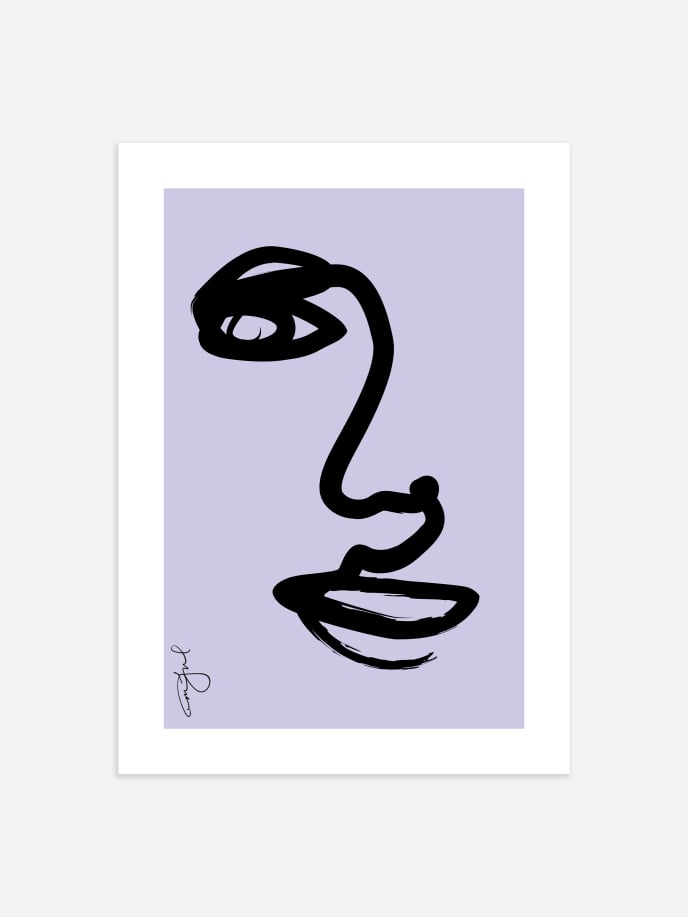 Purple Art Face Poster
