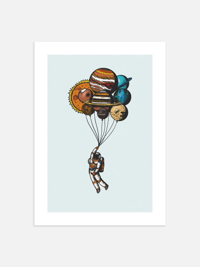 Flying Astronaut Poster