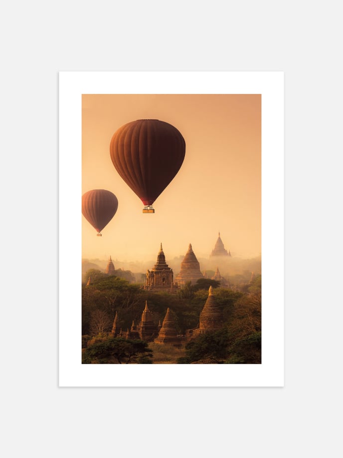 Air Balloons Over Myanmar Póster