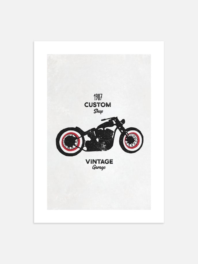 Vintage Motorcycle Plakat