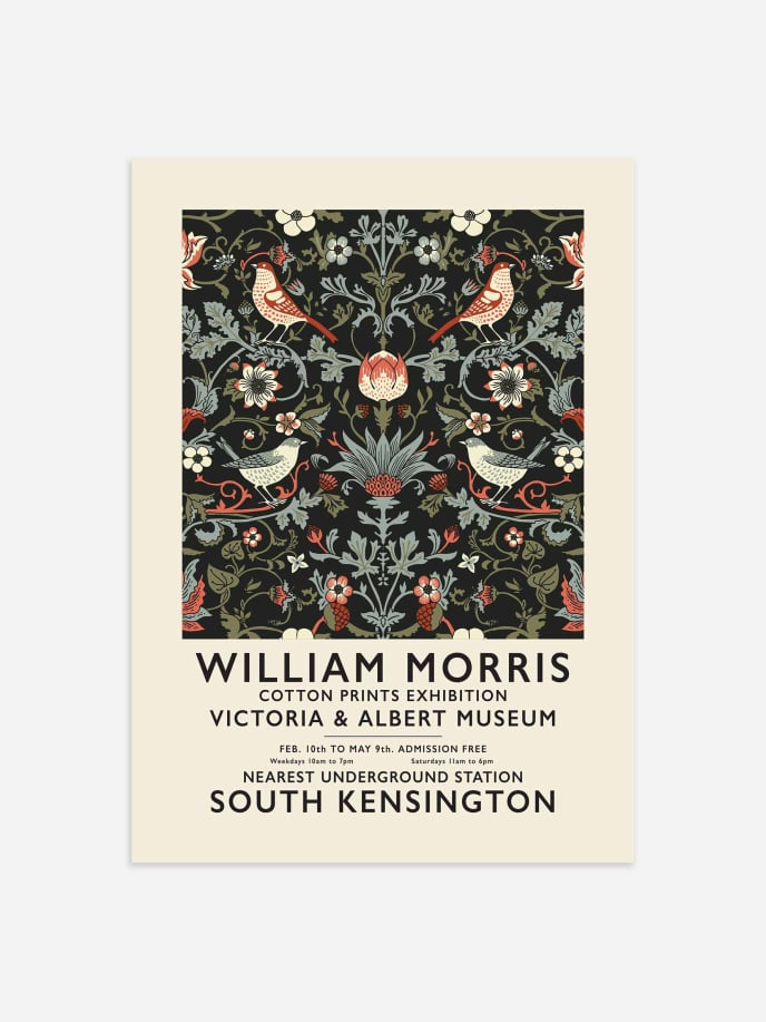 William Morris Inspired Birds Juliste