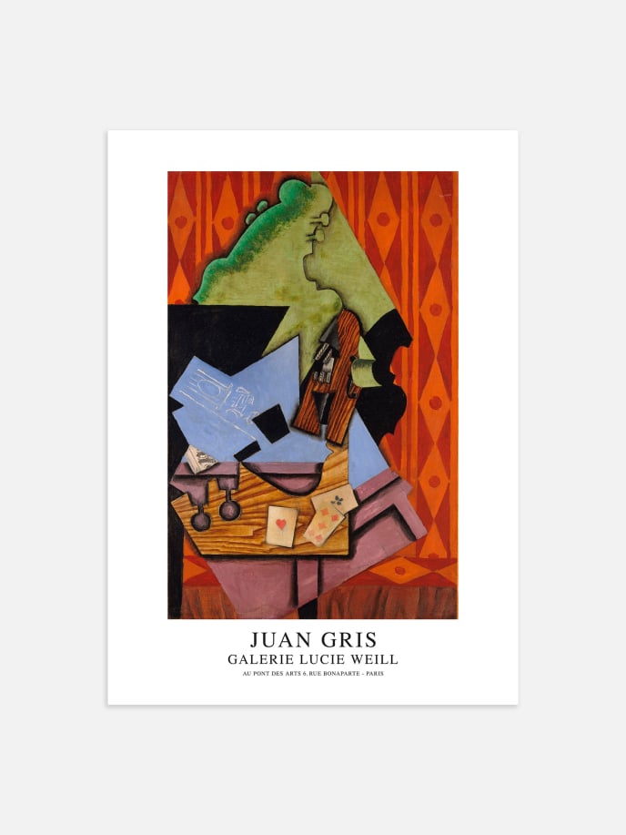 Violin and Playing Cards by Juan Gris Poster
