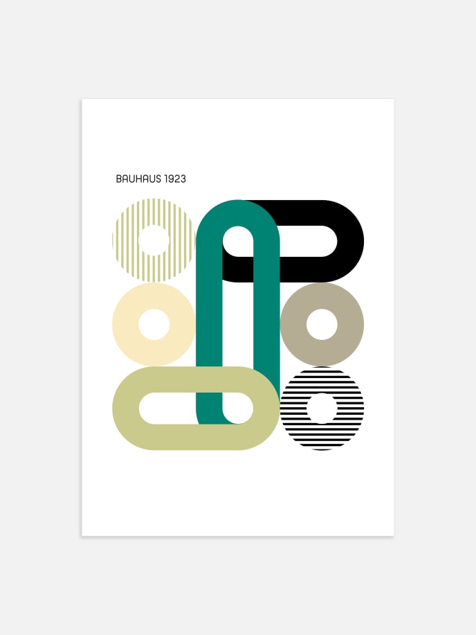 Bauhaus Abstract Green Poster