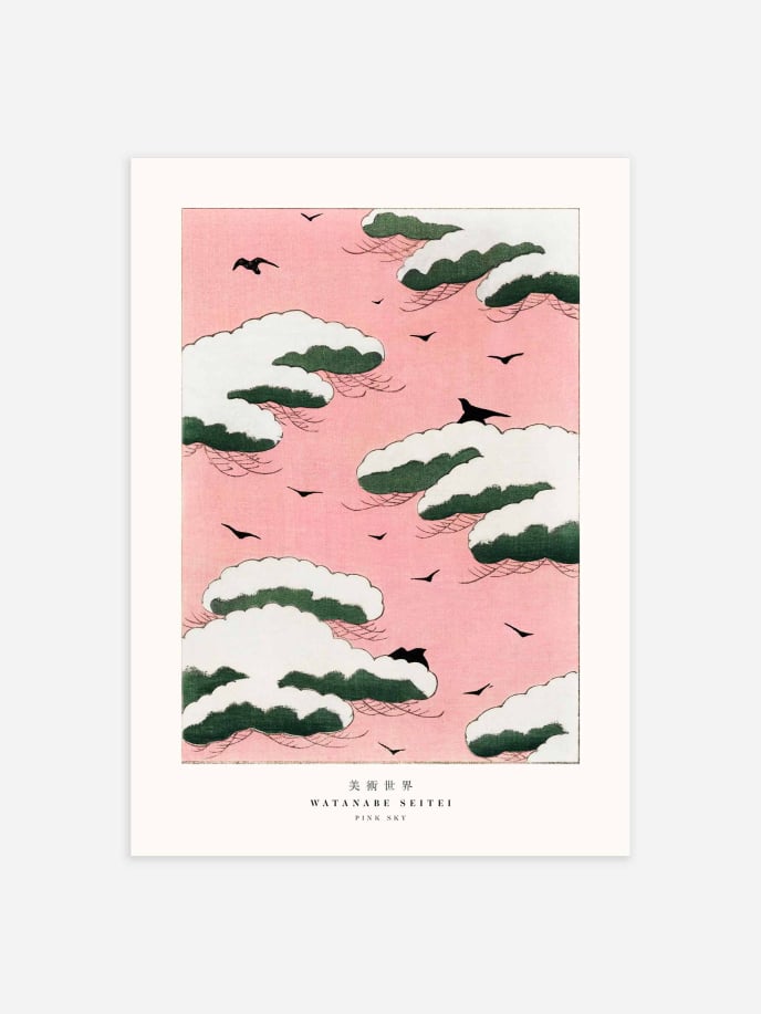 Pink Sky by Watanabe Seitei Poster