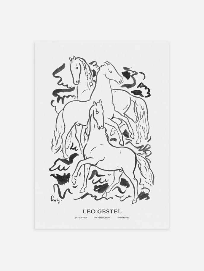 Three Horses by Leo Gestel Poster