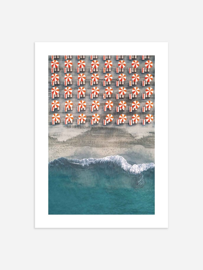 Tuscany Beach Umbrellas Poster