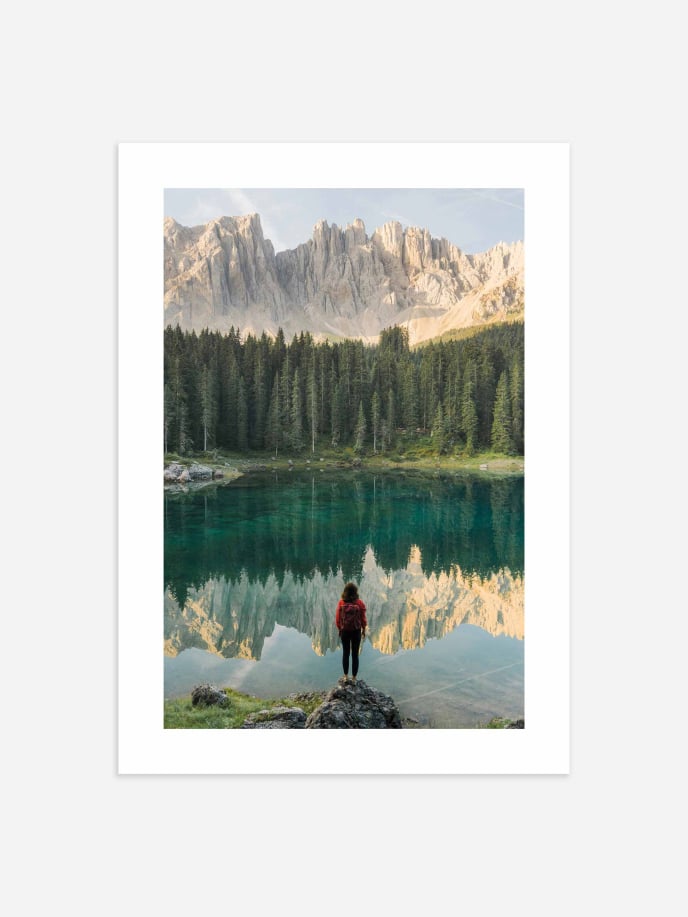 The Calm at Lago di Carezza Poster