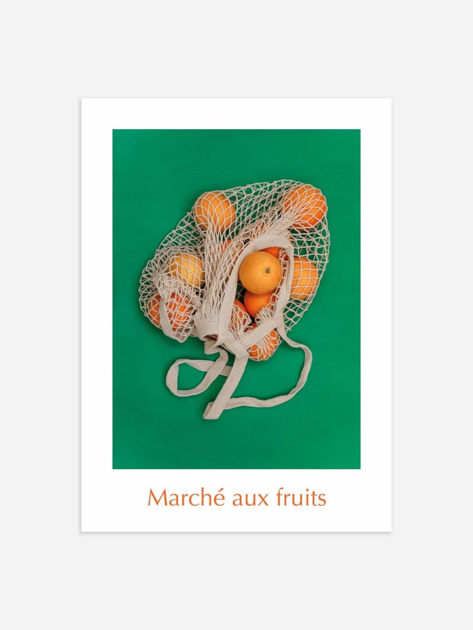 Oranges in a Net Bag Poster