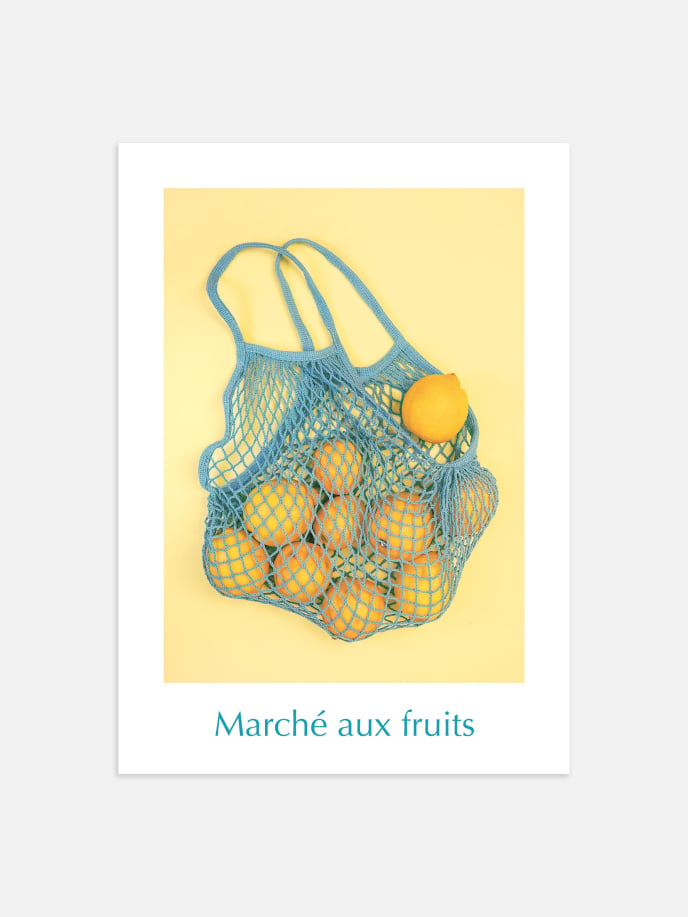 Lemons in a Net Bag Poster