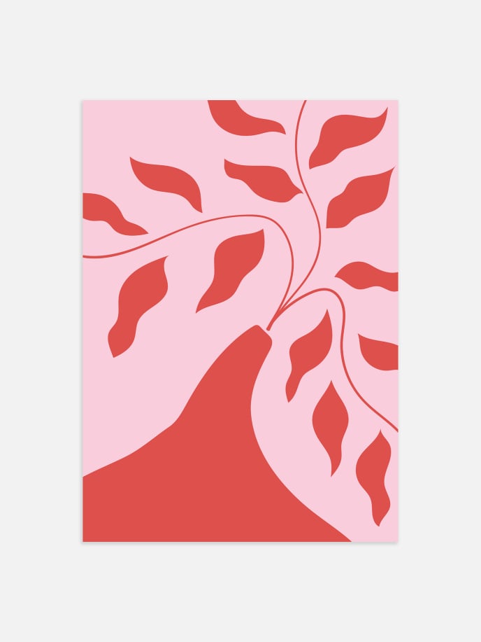 Red Wildflowers Poster