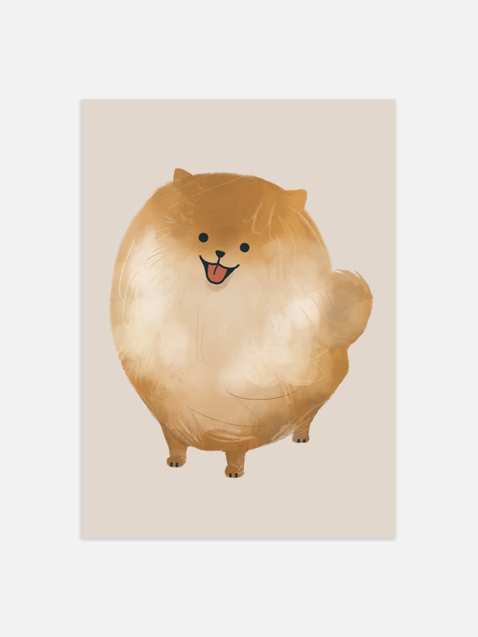 Fluffy Pomeranian Plakat