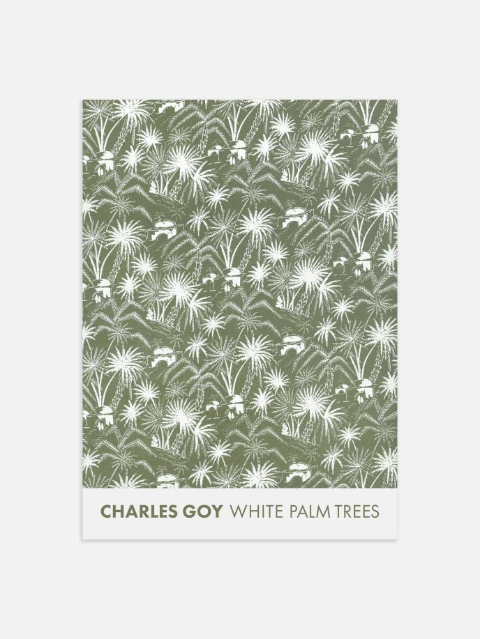 White Palm Trees Green by Charles Goy Juliste