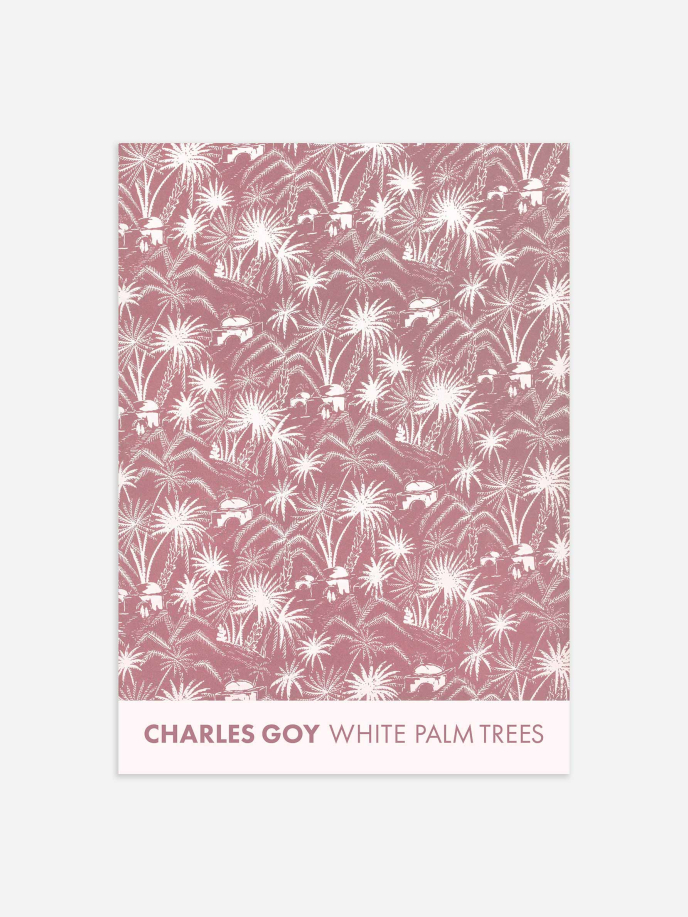 White Palm Trees Pink by Charles Goy Poster