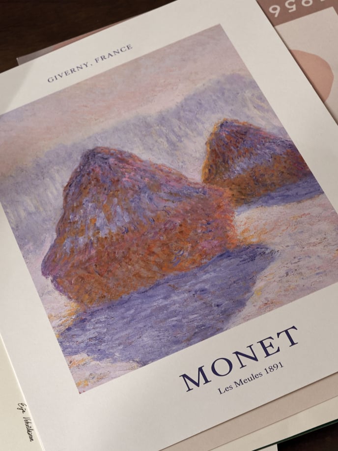 Les Meules by Claude Monet Póster